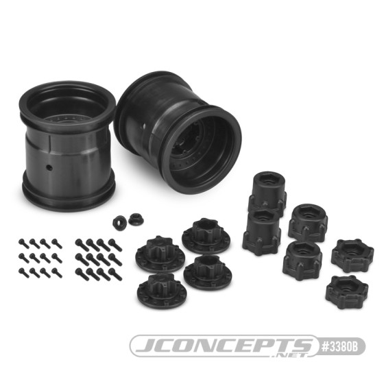 Jconcepts Midwest 2.2 MT 12mm hex wheel w/ adaptors - (black) - 2pc.