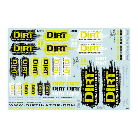 Jconcepts Dirt Racing Products - decal sheet
