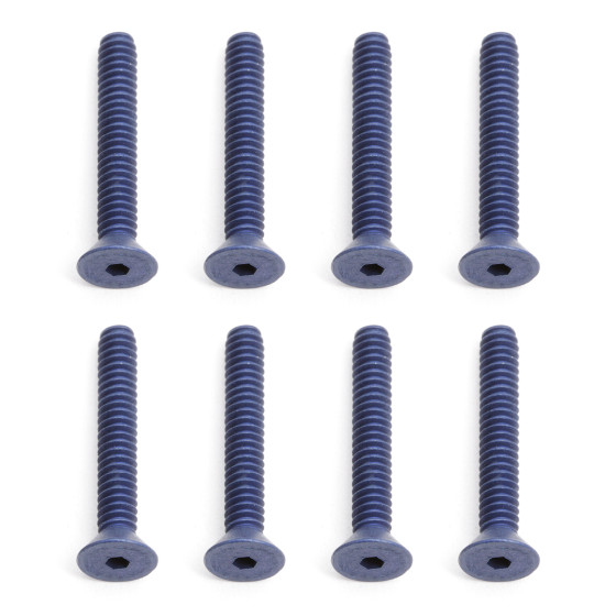 Team Associated FT Blue Aluminum Screws, 4-40 x 3/4 in FHCS
