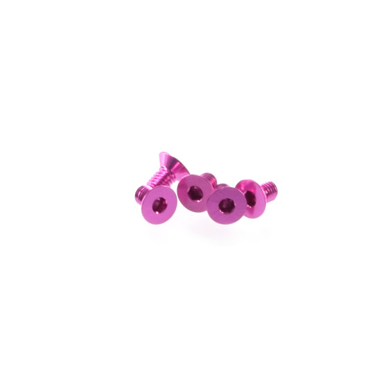 Hiro Seiko Alloy Hex Socket Flat Head Screw M3x5  [Pink] 5pcs