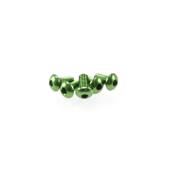 Hiro Seiko Alloy Hex Socket Button Head Screw M3x6  [Green] 5pcs