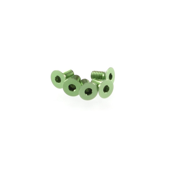 Hiro Seiko Alloy Hex Socket Flat Head Screw M3x6  [Green] 5pcs