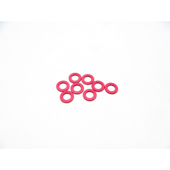 Hiro Seiko 3mm Alloy Spacer Set (0.5mm) [Red]
