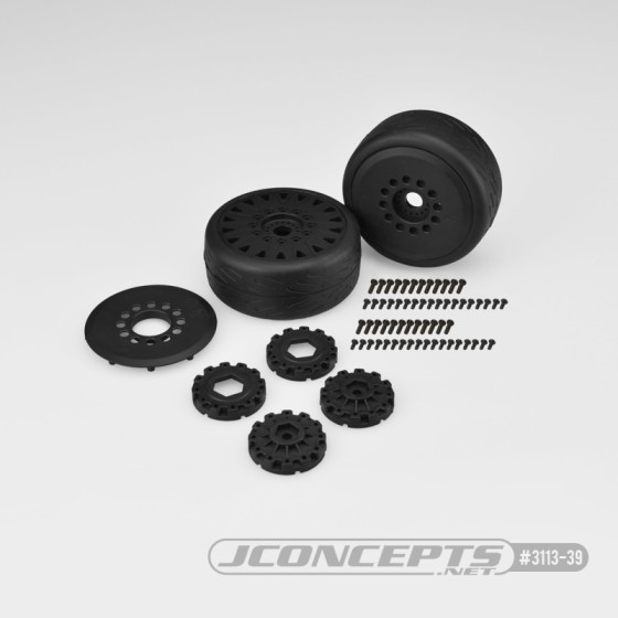 JConcepts Speed Claw - platinum compound, Belted, pre-mounted on black JCO3395 wheels