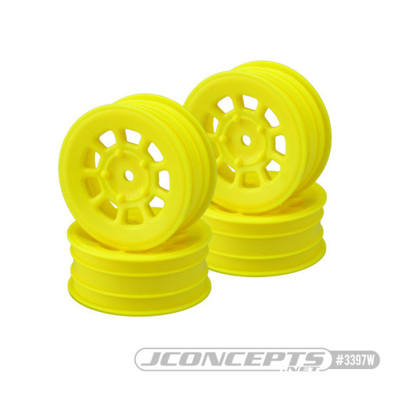 JConcepts 9 shot - B6.1 | YZ2 | XB2 | RB7 | KC, KD, 2.2 front wheel (yellow) - 4pc