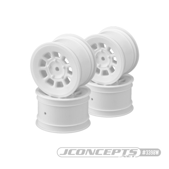 JConcepts 9 shot - B6.1, B74  | YZ2, YZ4 | XB2, XB4 | RB7, ZX7 | SRX-2, SDX-4 | KC, KD, L1 | D418, 2.2 rear wheel (white) - 4pc