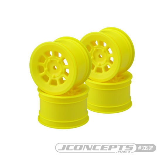 JConcepts 9 shot - B6.1, B74  | YZ2, YZ4 | XB2, XB4 | RB7, ZX7 | SRX-2, SDX-4 | KC, KD, L1 | D418, 2.2 rear wheel (yellow) - 4pc
