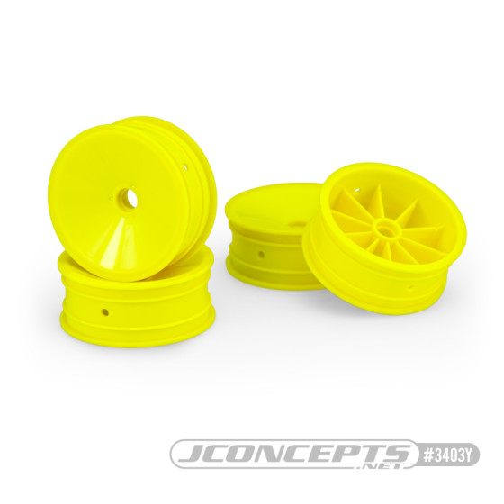JConcepts Mono - RC10, RC10B2, RC10B3 2.2 front wheel (yellow) - 4pc