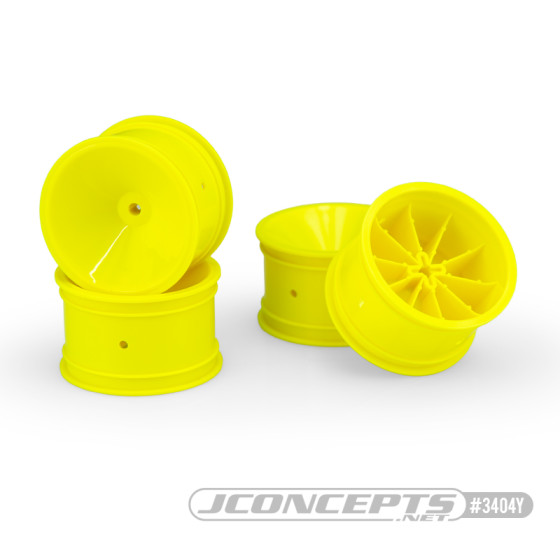 JConcepts Mono - RC10, RC10B2, RC10B3 2.2 rear wheel (yellow) - 4pc