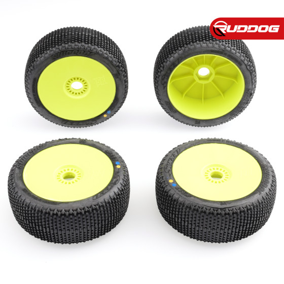 Sweep SWEEPER Yellow (Extreme soft) X Pre-glued set 8th Buggy tires/Yellow wheels 4pcs