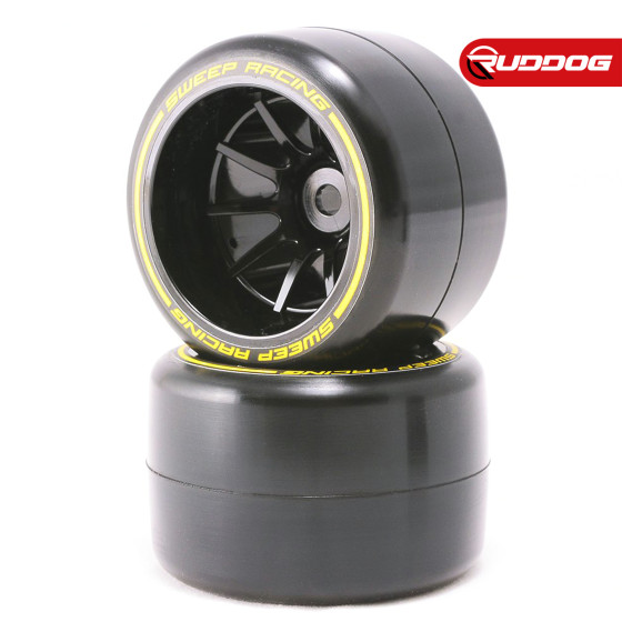 Sweep 1/10 Formula 1 Rear Low profile tires pre-glued Medium compound 40mm for Asphalt 2pcs