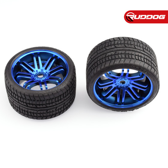 Sweep Road Crusher Onroad Belted tire Blue wheels 1/4 offset (146mm Diameter) 2pcs
