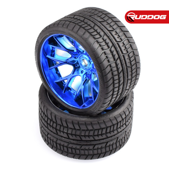 Sweep Road Crusher Onroad Belted tire Blue wheels 1/2 offset W/ WHD 2pcs