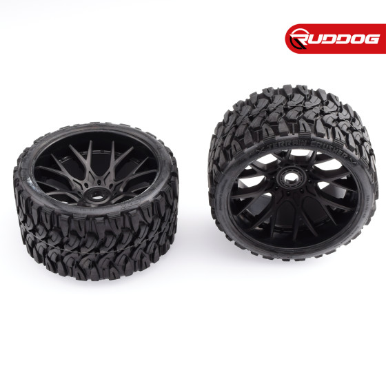 Sweep Terrain Crusher Offroad Beltedtire Black wheels 1/2 offset W/ WHD 2pcs