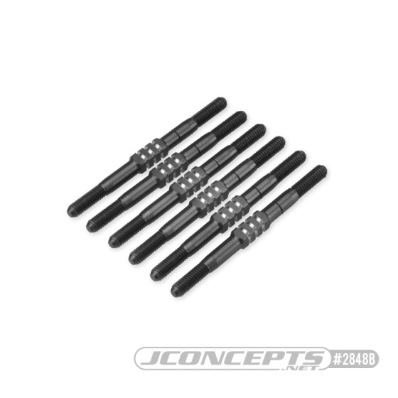 JConcepts TLR, 22 5.0 3.5mm Fin turnbuckle kit, 6pc - black
