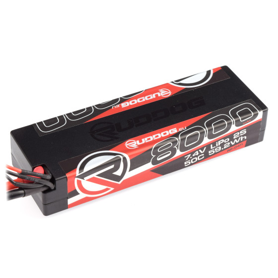 RUDDOG 8000mAh 50C 7.4V LiPo Stick Pack Battery with XT60 Plug