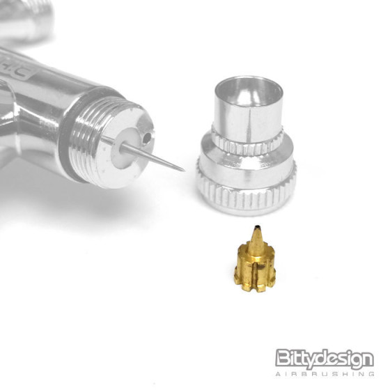 Bittydesign Hybrid Nozzle thread-less option  0,3mm for Caravaggio gravity-feed airbrush dual-action