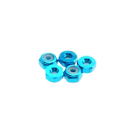 Hiro Seiko 2mm Alloy Nylon Nut (S_Size)  [T-Blue] ( 5 pcs)