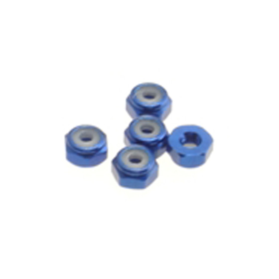 Hiro Seiko 2mm Alloy Nylon Nut (S_Size)  [Y-Blue] ( 5 pcs)
