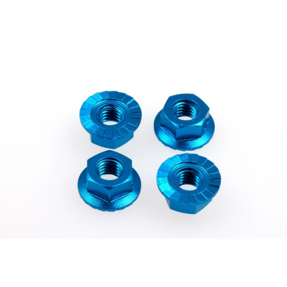 Hiro Seiko 4mm Alloy Serrated Wheel Nut  [T-Blue] ( 4 pcs)