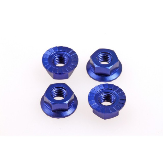 Hiro Seiko 4mm Alloy Serrated Wheel Nut  [Y-Blue] ( 4 pcs)