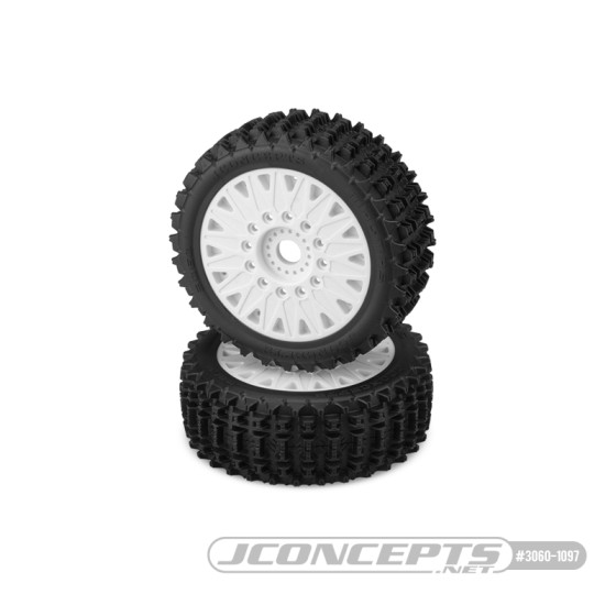 Jconcepts Magma - yellow compound, pre-mounted on white #3395 wheels (12 & 17mm adaptors included)