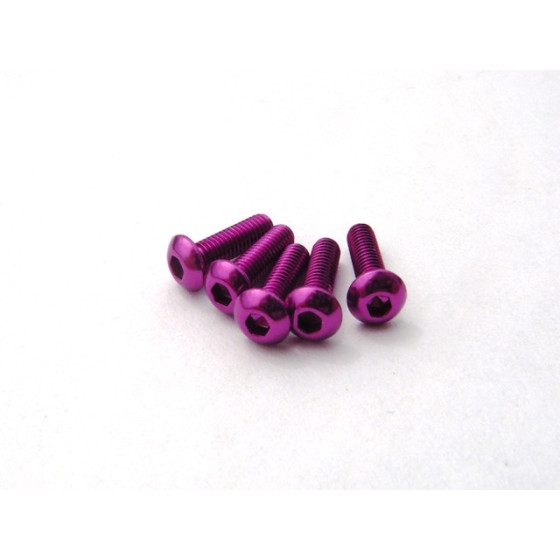 Hiro Seiko Alloy Hex Socket Button Head Screw M3x6  [Purple] ( 5 pcs)