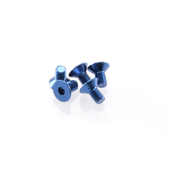 Hiro Seiko Alloy Hex Socket Flat Head Screw M3x6  [Y-Blue] ( 5 pcs)