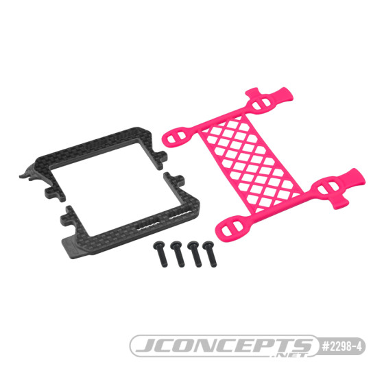 JConcepts - B6.3 carbon logo / cargo net battery brace, (pink)