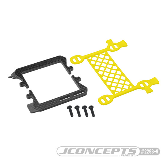 JConcepts - B6.3 carbon logo / cargo net battery brace, (yellow)