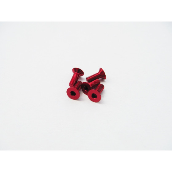 Hiro Seiko Alloy Hex Socket Flat Head Screw M3x6  [Red] ( 5 pcs)