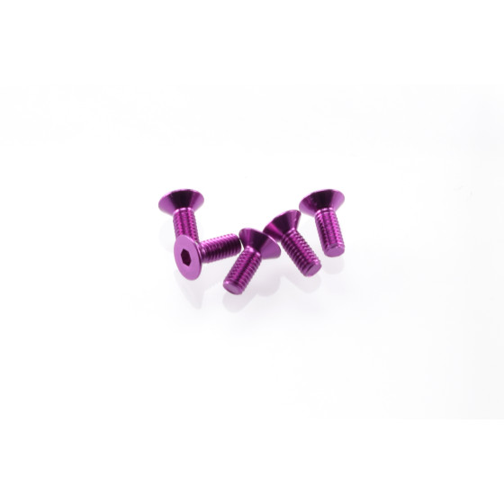 Hiro Seiko Alloy Hex Socket Flat Head Screw M3x8  [Purple] ( 5 pcs)