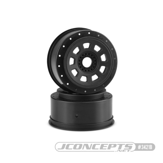 JConcepts 9-shot 17mm hex SCT tire wheel - black, 2pc.