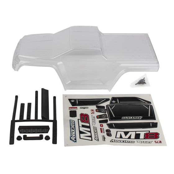 Team Associated RIVAL MT8 Body Set, clear
